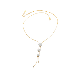 Настоящее золото 18K 304 Ожерелья в форме буквы Y из нержавеющей стали с сердечком для женщин, просто и изысканно, ионное покрытие (ip), долговечный, реальный 18 k позолоченный, 16.54 дюйм (42 см)