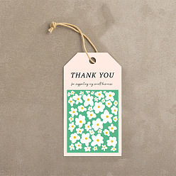 Цветок Бумажные подарочные бирки на тему благодарения, пеньковой мозга, цветочным узором, теги: 7x4 см, 50 шт / пакет