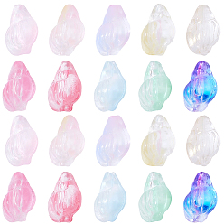 (52) Непрозрачная лаванда 80шт 10 цвета прозрачная аэрозольная краска стеклянные бусины, раковина, разноцветные, 15~16x11x10~11 мм, отверстие : 1 мм, 8 шт / цвет