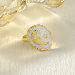 Белый 304 из нержавеющей манжеты кольца стальные эмалированные, овальный с луной, белые, внутренний диаметр: 15~20 мм