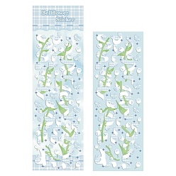 Небесно-голубой Цветочные лазерные наклейки, самослипание, для бутылок с водой ноутбук телефон украшение для скейтборда, голубой, 73x63 мм