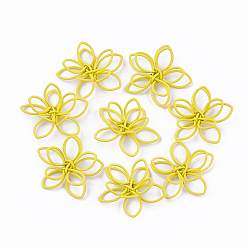 Золотистый Экологически чистые подвески в металлической проволоке, окрашенные аэрозольной краской, цветок, золотые, 19x21x6 мм