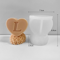 Letter L Food Grade Silicone Candle Molds, For Candle Making, Letter L, 5.9x7.1x8.9cm