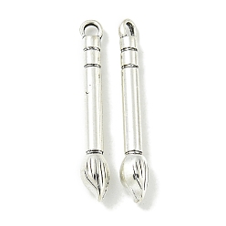 Античное Серебро Сплавочные подвески тибетского стиля, без свинца и без кадмия, кисть для письма, античное серебро, 29.5x4.5x4.3 мм, отверстие : 2 мм