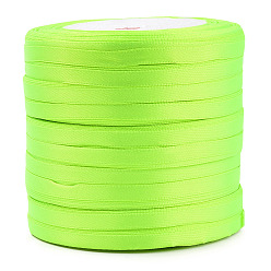 Green Yellow Single Face Satin Ribbon, Polyester Ribbon, Green Yellow, 1/4 inch(6mm), about 25yards/roll(22.86m/roll), 10rolls/group, 250yards/group(228.6m/group)