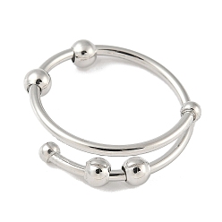 Платина Латунные вращающиеся манжеты для женщин, Кольцо-спиннер для успокоения беспокойства, медитации, платина, внутренний диаметр: 20 мм