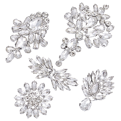 Mixed Shapes 5шт. 5 варианты фетра со стекловолокном, пришитые тканевые нашивки, швейные украшения, прозрачные, разнообразные, разнообразные, 25~85x35~65 мм, 1 шт / стиль