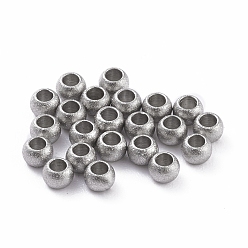 Нержавеющая Сталь Цвет 304 текстурированные бусины из нержавеющей стали, круглые, цвет нержавеющей стали, 3x2 мм, отверстие : 1.5 мм