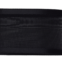 Black 100 Yards Polyester Organza Ribbon with Satin Edge, Black, 3/8 inch(9mm)