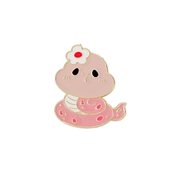 Змея Китайские эмалевые булавки со знаком зодиака, значок мультфильма из золотого сплава, змея, 28x25 мм