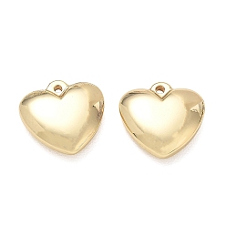 Golden 304 Stainless Steel Pendants, Heart Charms, Long-Lasting Plated, Golden, 15.5x16x5mm, Hole: 1.2mm