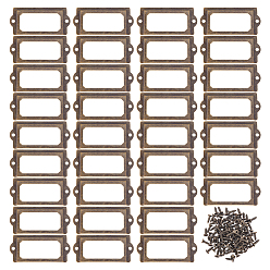 Antique Bronze 50Pcs Rectangle Iron Label Frame, for Drawer, Jewelry Box Accessories, Antique Bronze, 70x33x2mm