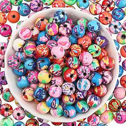 (52) Непрозрачная лаванда Бусины из полимерной глины , круглые, разноцветные, 8 мм, отверстие : 1~3 мм, 220 шт / комплект