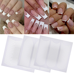 Белый 30 листы 3 стили бумажные наклейки для дизайна ногтей, украшения для ногтей, белые, 6x6.5x0.02 см, 10 листы / стиль