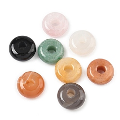 Смешанные камни Подвески в виде пончика/диска из смешанных натуральных и синтетических драгоценных камней, смешанные окрашенные и неокрашенные, 18x7.5~8.5 мм, отверстие : 5 мм