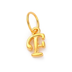 Letter F 925 подвески в виде букв из стерлингового серебра с соединительными кольцами, золотые, Буква F, 10x6x2 мм, отверстие : 5 мм