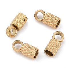 Золотой Ионное покрытие (ip) 304 концы шнура из нержавеющей стали, колонка, золотые, 7x3 мм, отверстие : 2 мм, внутренний диаметр: 2 мм