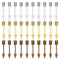 (52) Непрозрачная лаванда 60шт 3 цвета подвески в тибетском стиле, стрелка, без кадмия, без никеля и без свинца, разноцветные, 29~30x5x1.5~2 мм, отверстие : 2~2.5 мм, 20 шт / цвет