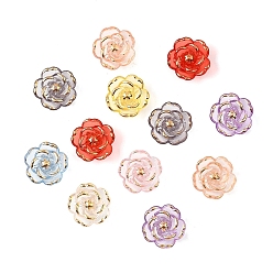 (52) Непрозрачная лаванда 100шт пластиковые бусины, цветок, золотой металл обвитыми, разноцветные, 19~19.5x8~8.5 мм, отверстие : 2 мм