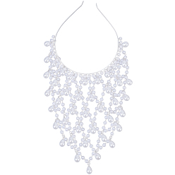 Платина Заколки для волос с искусственным жемчугом для женщин и девочек, свадебная повязка на голову, платина, 310x125x10 мм