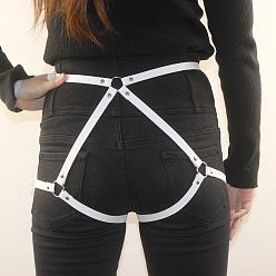 Белый Поясные цепи из сплава и искусственной кожи, платина, белые, 700~980 мм