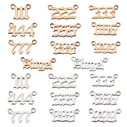 (52) Непрозрачная лаванда Сплав цинка кулон, слово «ангел» и 201 набор подвесок из нержавеющей стали, лазерная резка, число 1~9, разноцветные, 11~12x15~30x1~1.5 мм, отверстие : 1.4~2.3 мм