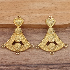 Golden Alloy Chandelier Componement Links, Triangle with Heart, Golden, 16x10mm