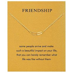 Oval Дружба латунные подвески ожерелья, золотые, овальные, 17.72 дюйм (45 см)