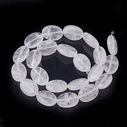 Quartz Crystal Natural Quartz Crystal Beads Strands, Rock Crystal Beads, Oval, 18~18.5x13x6mm, Hole: 1mm, about 22pcs/strand, 15.7 inch