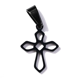 Electrophoresis Black 304 подвески из нержавеющей стали, крестик, электрофорез черный, 19x15x1.2 мм, отверстие : 3.5x7 мм