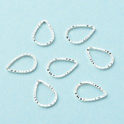 Посеребрённый Латунные соединительные колечки, долговечный, без кадмия и без свинца, слеза, 925 серебро покрытием, 10x7x1 мм, внутренний диаметр: 8.5x5.5 мм