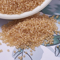 (DB0852) Matte Transparent Light Topaz AB MIYUKI Delica Beads, Cylinder, Japanese Seed Beads, 11/0, (DB0852) Matte Transparent Light Topaz AB, 1.3x1.6mm, Hole: 0.8mm, about 10000pcs/bag, 50g/bag