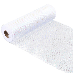 Белый Ленты из полипропиленовой сетки для рождественских подарков своими руками, венки, украшения для вечеринок, упаковка, ремесла, белые, 260x0.5 мм, о 26 ярдов / крен