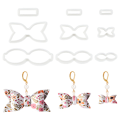 Белый 9шт. 3 стили пластиковые глиняные прессованные формы, резцы глины, инструменты для лепки из глины, для изготовления серьги diy, бантом, белые, 12~43x28~108x12 мм