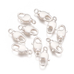 Матовый Серебристый Цвет Латунь поворотные застежки когтя омара, поворотный карабин-лобстер, долговечный, матовый серебристый цвет, 14.5x7x3 мм, отверстие : 1.8 мм