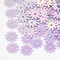 Сливовый Аксессуары для орнаментов, пластиковые пайетки / блестки из пвх, горячее колесо, слива, 8~8.5x0.4 мм, Отверстие : 1 мм , около 20000 шт / 500 г