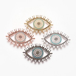 (52) Непрозрачная лаванда Латунные микро проложить кубических ссылки циркония, глаз, глубокое синее небо, разноцветные, 19x30x2.5 мм, отверстие : 1 мм