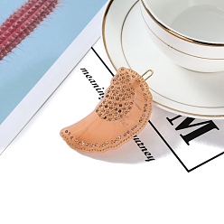 Легкий Лосось Заколки для волос из ацетата целлюлозы со стразами, улитка, светлый померанцевый, 65 мм