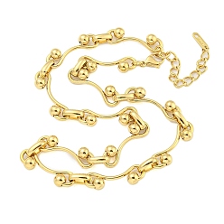 Настоящее золото 18K Ионное покрытие (IP) 304 ожерелья с шариковыми звеньями из нержавеющей стали для женщин, реальный 18 k позолоченный, 16.10 дюйм (40.9 см)