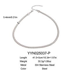 Нержавеющая Сталь Цвет 304 ожерелья из нержавеющей стали в виде змеиной цепи для унисекс, цвет нержавеющей стали, 16.34 дюйм (415 мм)