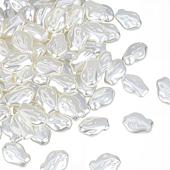 Кремово-белый 100 бусины из абс-пластика с имитацией жемчуга, самородки, кремово-белые, 25x17.5x8.5 мм, отверстие : 1.5 мм