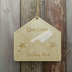 Star Wooden Calendar Decoration Pendants, Envelope, Star, 125x120x12mm