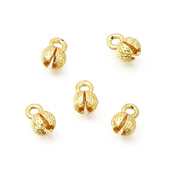 Золотой Латунной шариковой советы, Калотте заканчивается, крышка узла, стойки покрытие, долговечный, без свинца и без кадмия, золотые, 6.5x4 мм, отверстие : 1.4 мм, внутренний диаметр: 2.5 мм