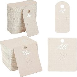 Tan 200 Pcs 2 Styles Paper Hair Clip & Brooch Display Card Sets, Tan, 100pcs/style