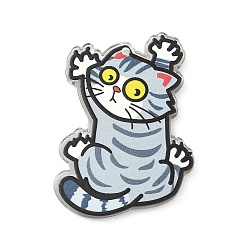Cat Shape Печатные акриловые подвески, форма кошки, 35.5x27x2.5 мм, отверстие : 1.6 мм