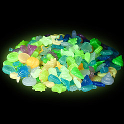 (52) Непрозрачная лаванда 120g светящиеся акриловые бусины, нет отверстий / незавершенного, разноцветные, 12~17x11~16.5x4~6.5 мм