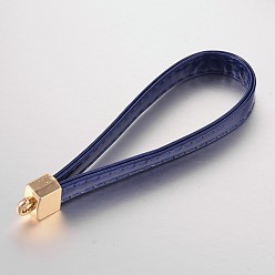 Dark Blue Multifunction Imitation Leather Mobile Straps, with CCB Plastic Findings, Dark Blue, 105.5x13mm, Hole: 3mm