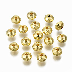 Golden Ccb Kunststoff-Perlen, facettiert, Rondell, golden, 6x4.5 mm, Bohrung: 1.4 mm, ca. 6500 Stk. / 500 g