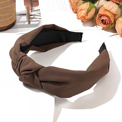 Кокосово-Коричневый Однотонные тканевые ленты для волос с узлами, головной убор с широкими краями, праздничные аксессуары для волос для женщин и девочек, кокосового коричневый, 150 мм