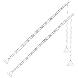 Платиновый & Серебристый Струны из сплава, нескользящие бретели для бюстгальтера, эластичный регулируемый держатель для лямок бюстгальтера, с застежками-клешнями лобстера и крючком, Платина и серебро, 430 мм